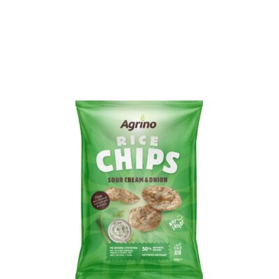 AGRINO RICE CHIPS SOUR CREAM & ONION 60GR