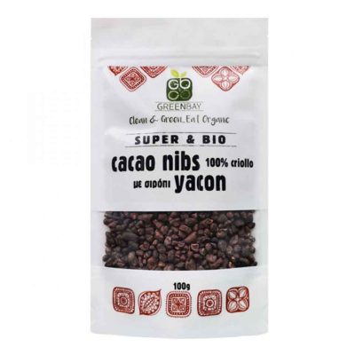 GREENBAY CACAO NIBS (CRIOLLO) ΜΕ ΣΙΡΟΠΙ YACON 200GR