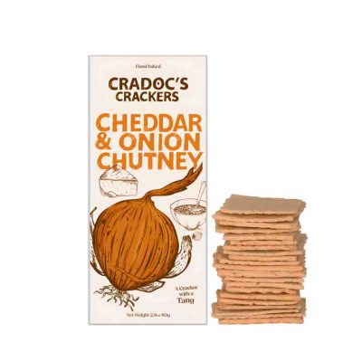 CRADOC'S CHEDDAR & ONION CRACKERS 80GR