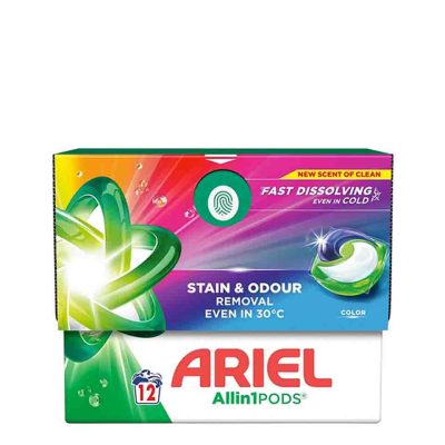 ARIEL ΚΑΨΟΥΛΕΣ ΠΛΥΝΤΗΡΙΟΥ ALL IN 1 COLOR 12ΚΑΨ
