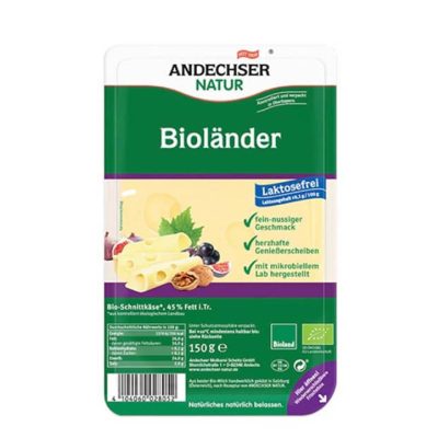 ANDECHSER EMMENTAL ΦΕΤΕΣ Χ/ΛΑΚ 45% ΒΙΟ 150GR