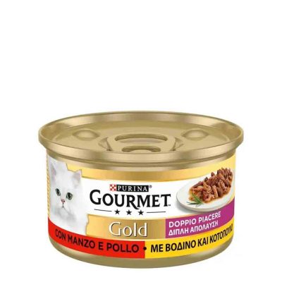 GOURMET GOLD ΓΑΤΟΤΡΟΦΗ ΒΟΔΙΝΟ-ΚΟΤΟΠΟΥΛΟ 85GR