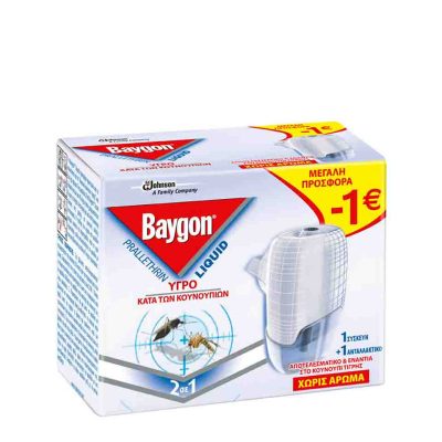 BAYGON ΕΝΤΟΜΟΑΠΩΘΗΤΙΚΟ ΣΕΤ 45ΝΥΚΤΕΣ 27ML -1€