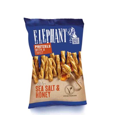 ELEPHANT PRETZELS TWIST ΜΕ ΜΕΛΙ & ΘΑΛΑΣΣΙΝΟ ΑΛΑΤΙ 80GR