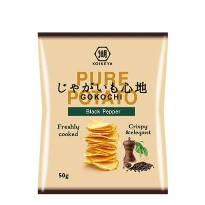 KOIKEYA CHIPS GOKOCHI PURE POTATO BLACK PEPPER 50GR