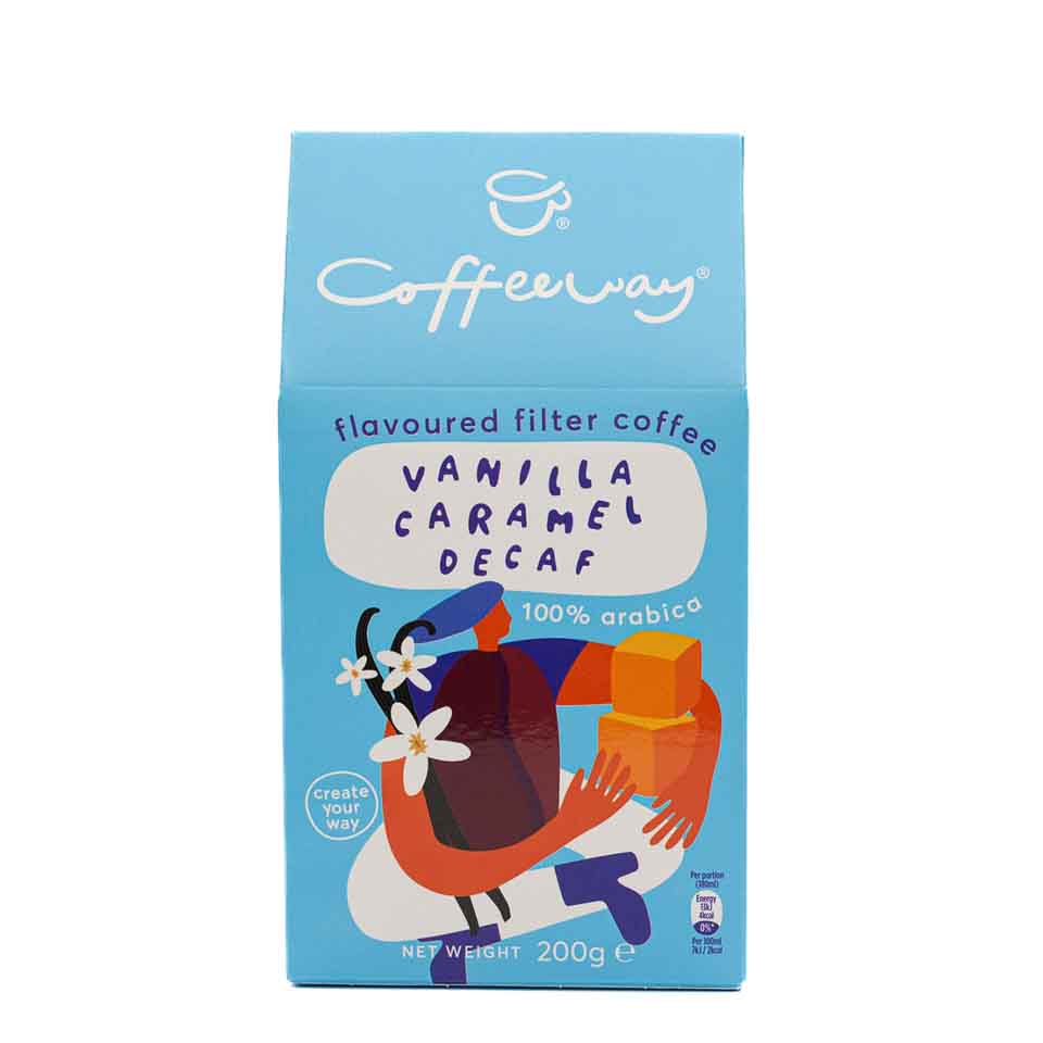 COFFEEWAY ΚΑΦΕΣ ΦΙΛΤΡΟΥ ΑΡΩΜ.ΒΑΝΙΛΙΑ-ΚΑΡΑΜΕΛΑ DECAF 200GR