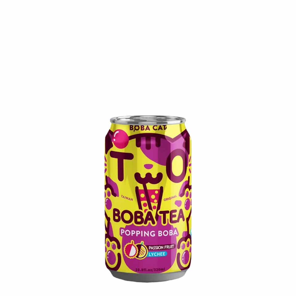 POPPING BOBA BUBBLE TEA PASSION FRUIT & LYCHEE 320ML