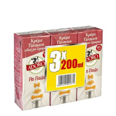 ADORO ΚΡΕΜΑ ΓΑΛΑΚΤΟΣ PER PASTA 3x200ML