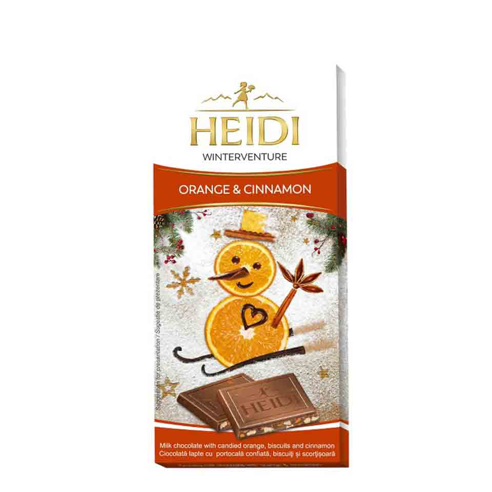 HEIDI ΣΟΚΟΛΑΤΑ ΓΑΛΑΚΤΟΣ ΜΕ ΠΟΡΤΟΚΑΛΙ & ΚΑΝΕΛΑ 90GR