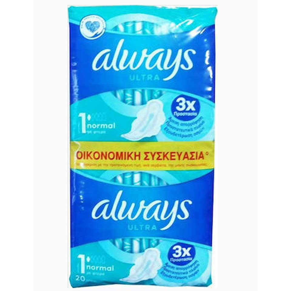 ALWAYS ΣΕΡΒΙΕΤΕΣ ULTRA NORMAL No1 20ΤΕΜ