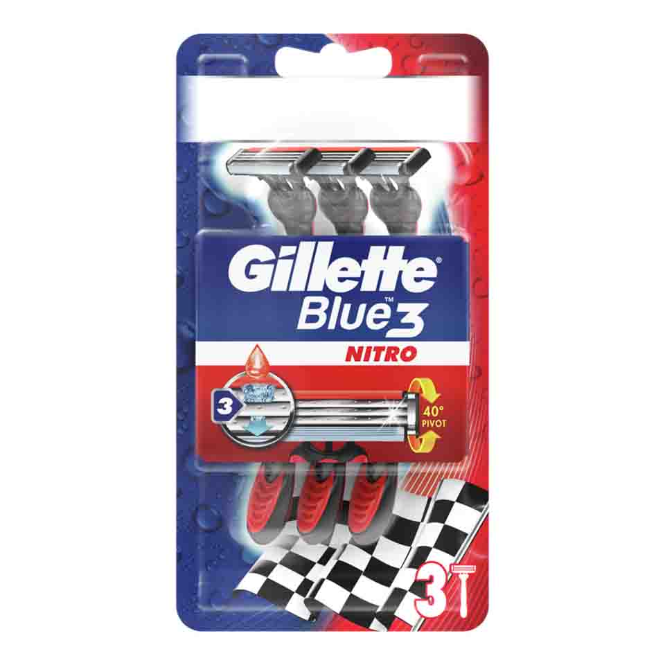 GILLETTE ΞΥΡΑΦΑΚΙΑ BLUE 3 NITRO 3ΤΕΜ